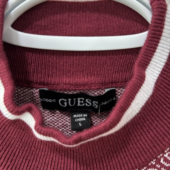 Women’s Burgundy Patterned Long Sleeve Sweater - Picture 4 of 10